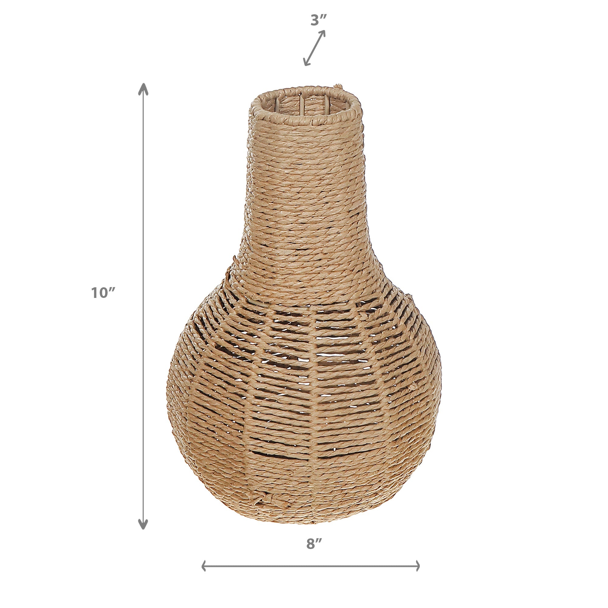 Allana Paper Woven Decorative Vase, Handmade Home Accent, Rustic or Boho Table Decor, Floral Arrangement Holder