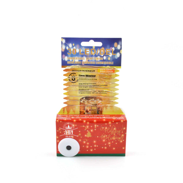 30Led Submersible Lightstring 6Hr Timer (Warm White) 12/Pdq - Set of 12