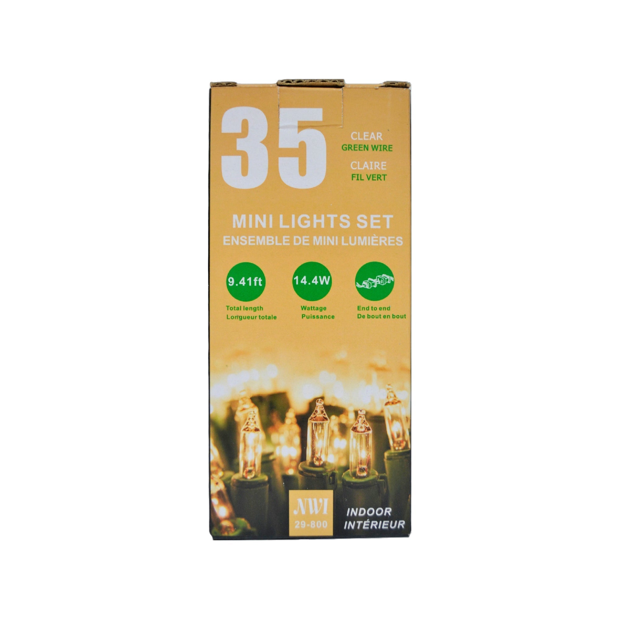 35 Light Indoor Mini String Light Set Clear Bulbs - Set of 2 Decorative Indoor Lights