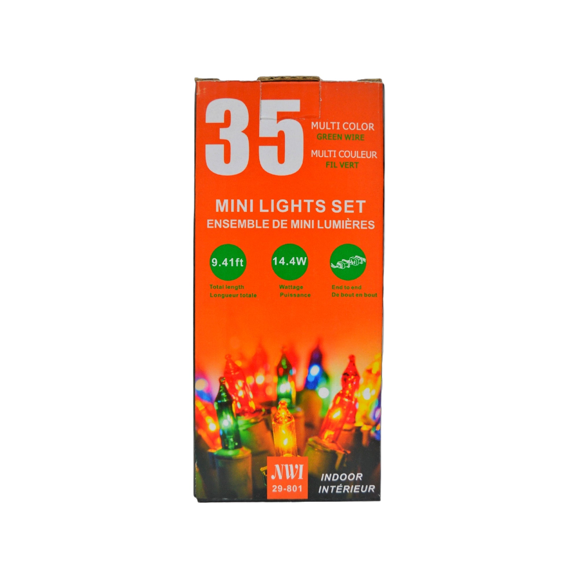 35 Light Indoor Mini String Light Set Multi Color Bulbs - Set of 2 Christmas Decoration Lights