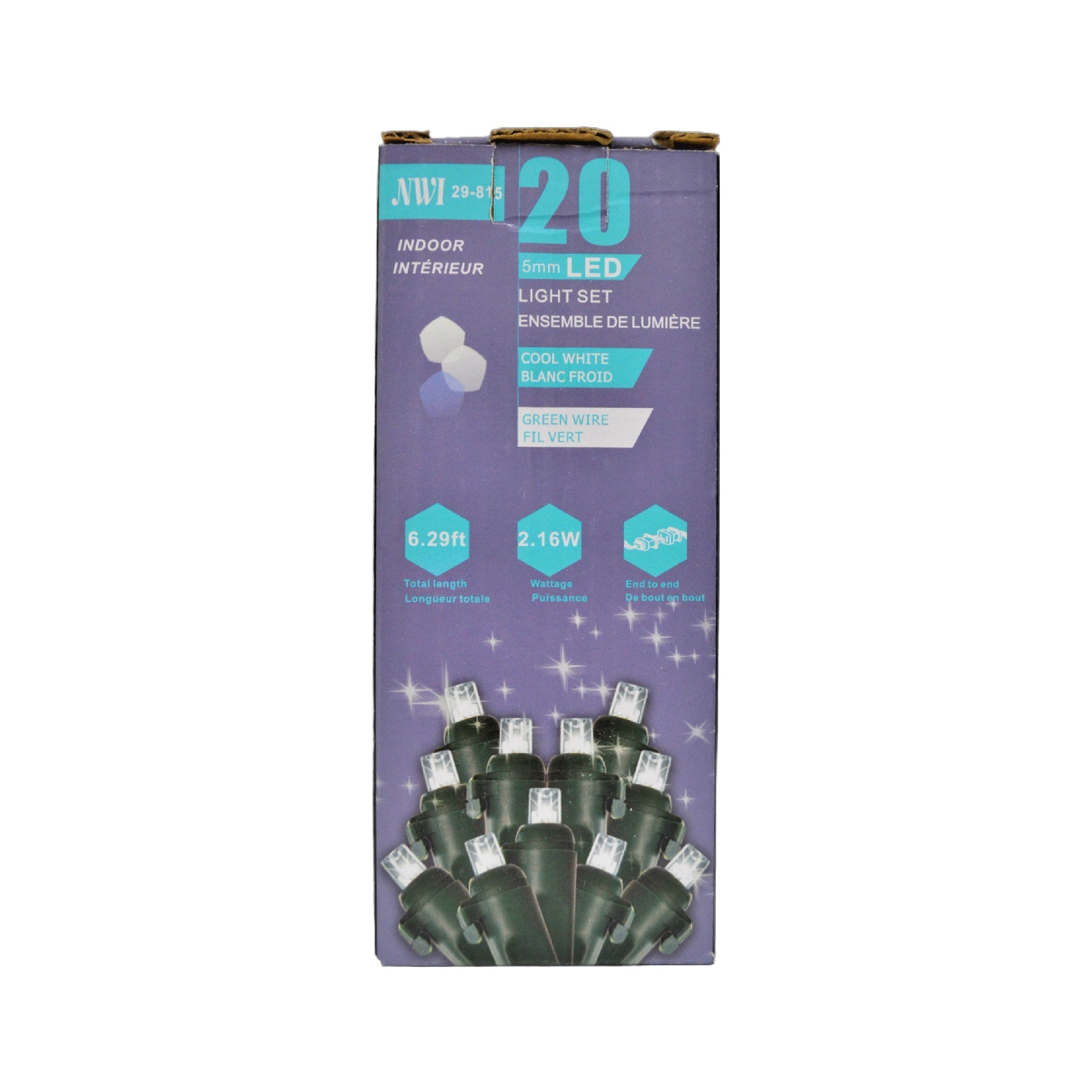 20 Light 5Mm Light Emitting Diode Indoor String Light Set Cool White Bulbs - Set of 2 Indoor Decorative Lights