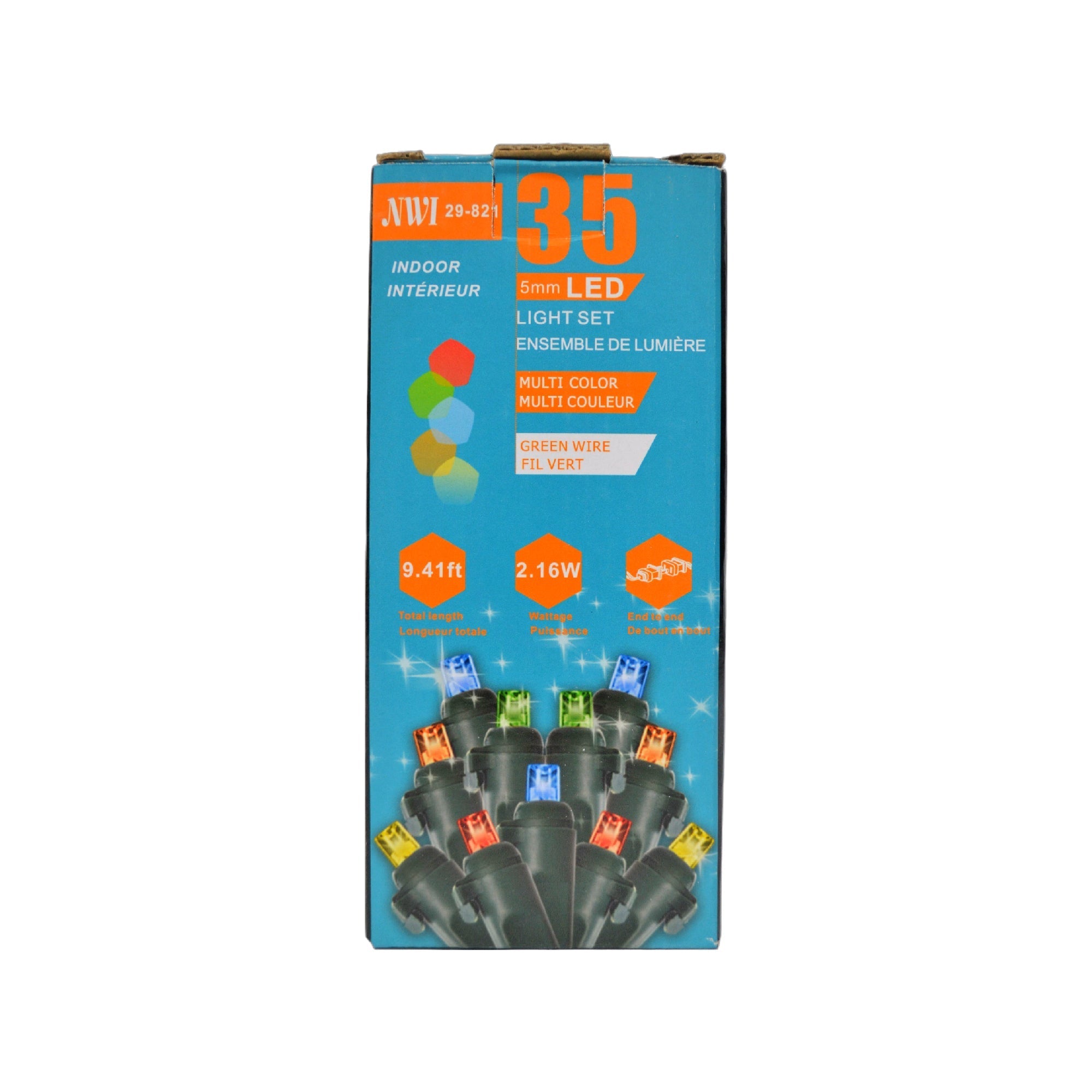 35 Light 5Mm Light Emitting Diode Indoor String Light Set Multi Color Bulbs - Set of 2 Holiday Decoration Lights