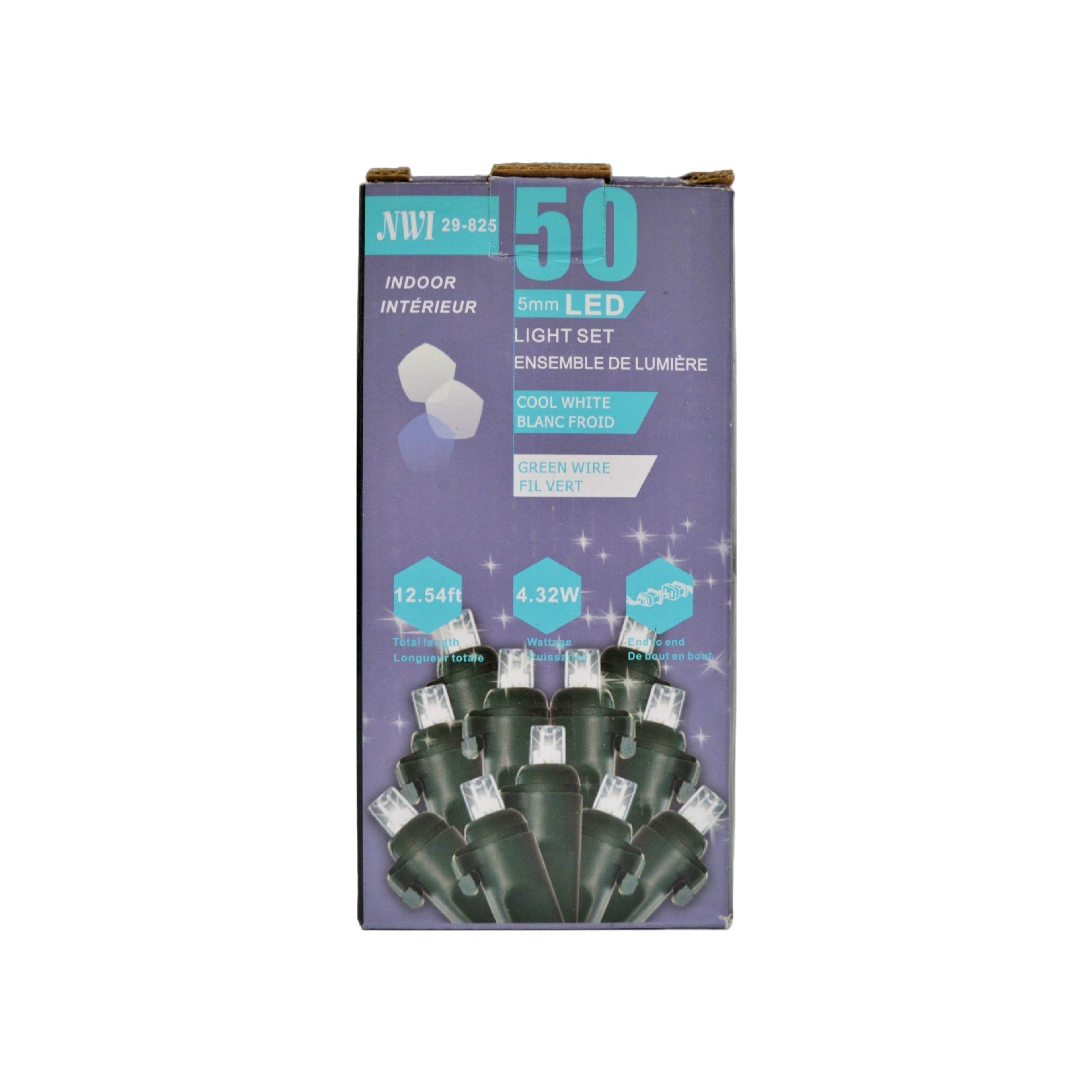 50 Light 5Mm Light Emitting Diode Indoor String Light Set Cool White Bulbs - Set of 2 Decorative Indoor Lights