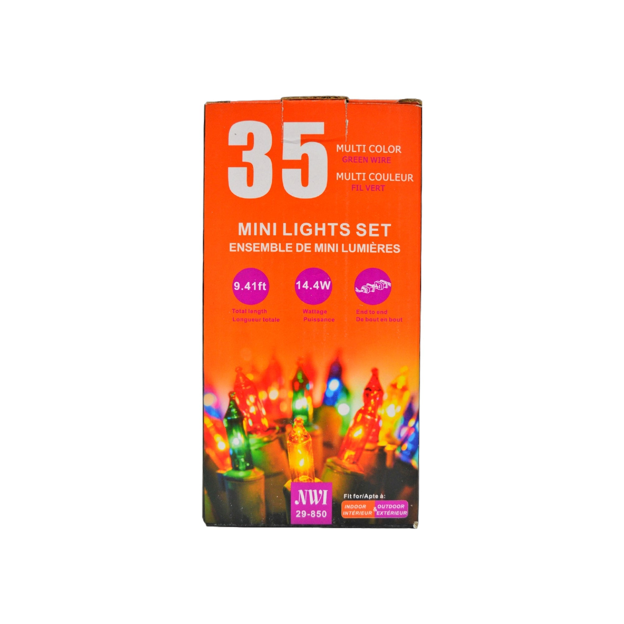 35 Light Indoor Outdoor Mini String Light Set Multi Color Bulbs - Set of 2 Christmas Tree Lights