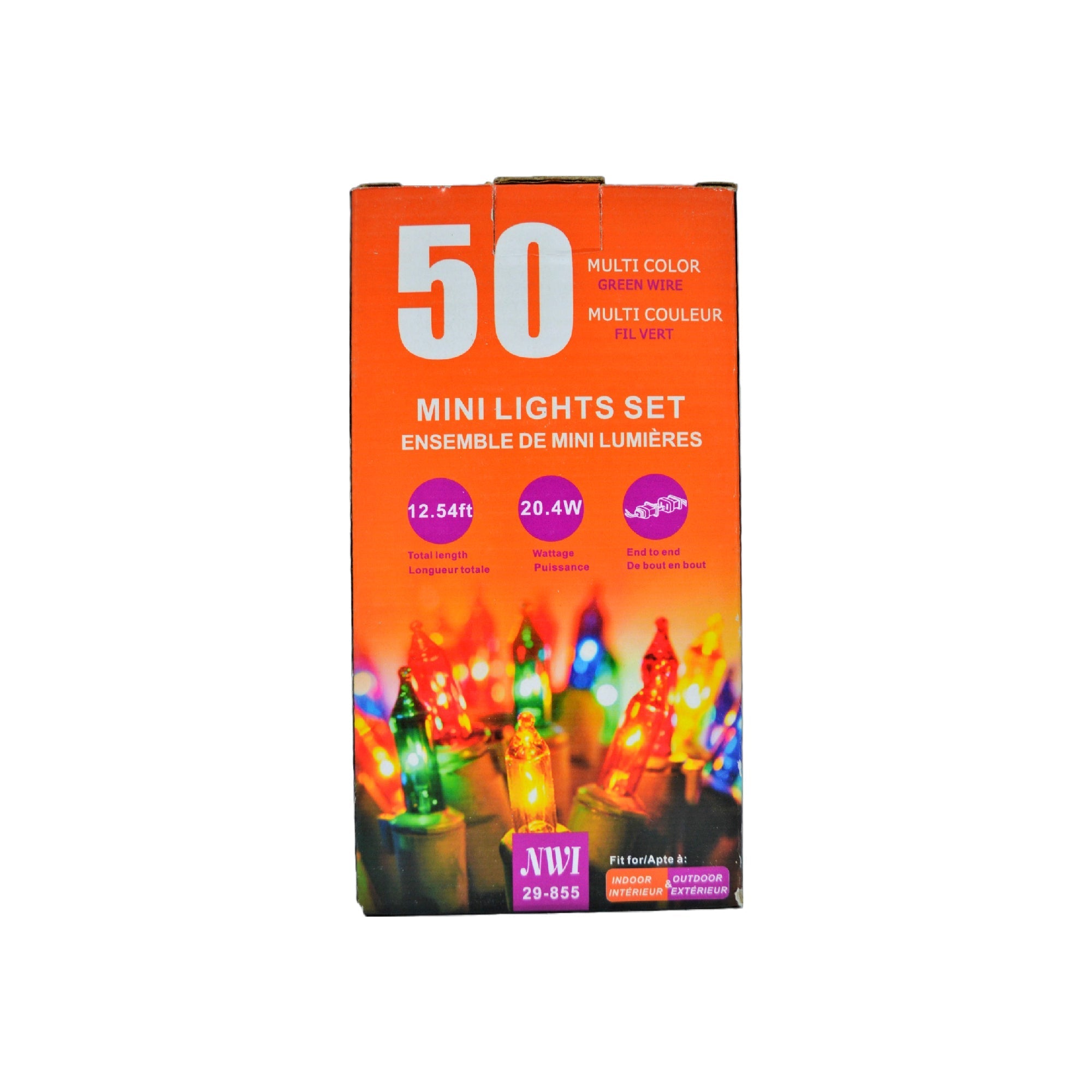 50 Light Indoor Outdoor Mini String Light Set Multi Color Bulbs - Set of 2 Christmas Decoration Lights