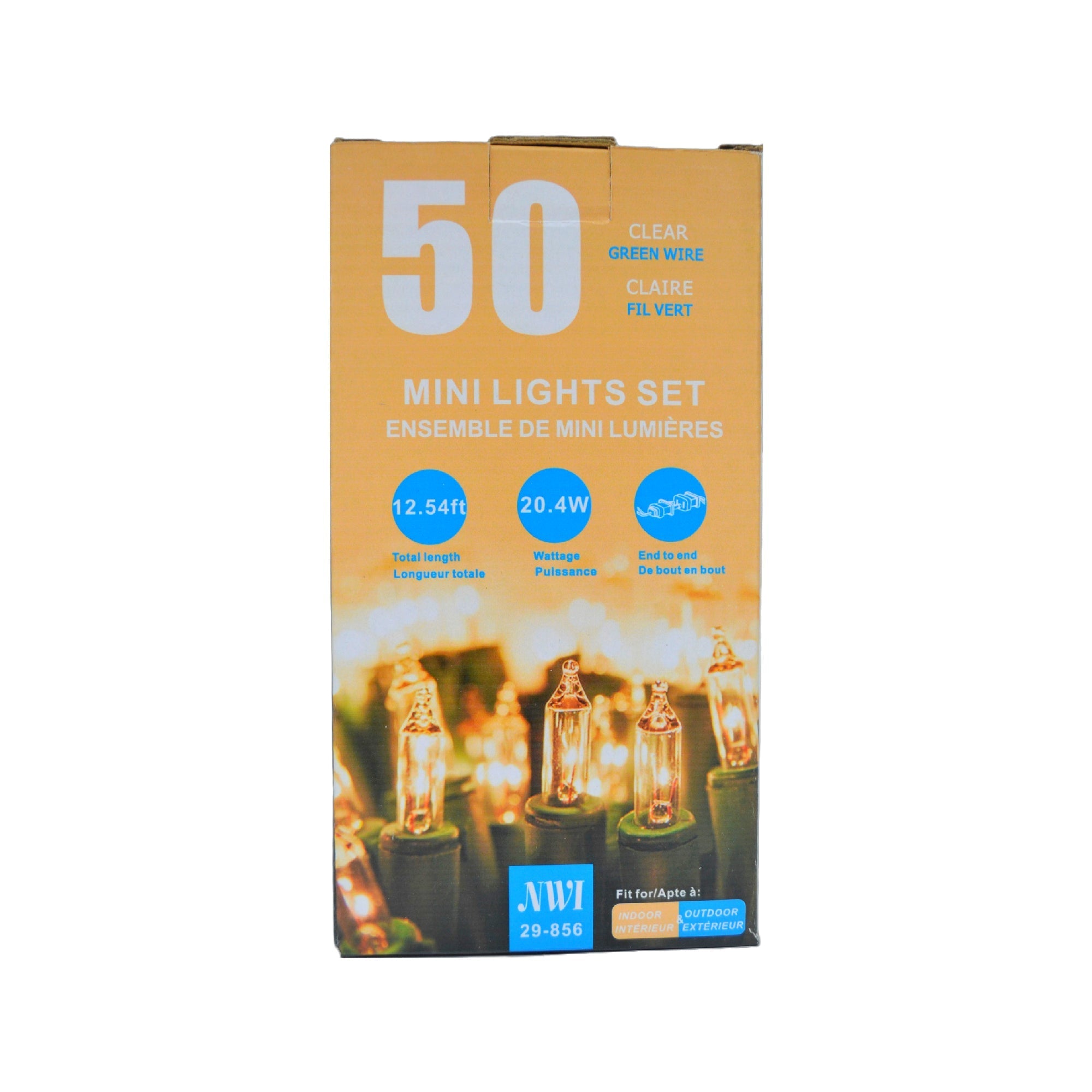50 Light Indoor Outdoor Mini String Light Set Clear Bulbs - Set of 2 Decorative Holiday Lighting