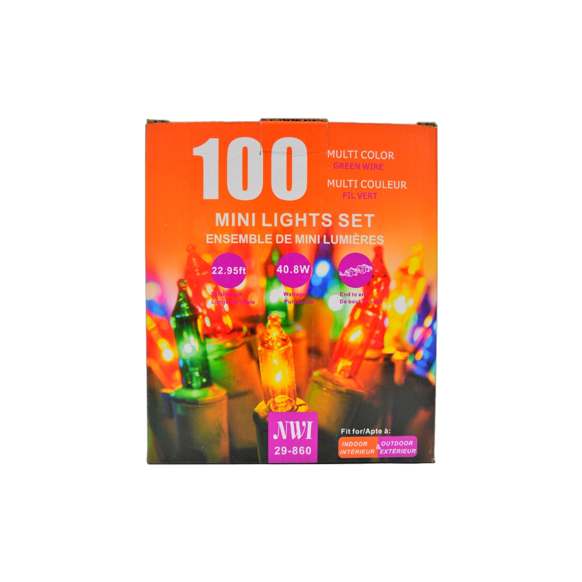 100 Light Indoor Outdoor Mini String Light Set Multi Color Bulbs - Set of 2 Christmas Tree and Holiday Lights