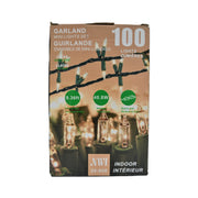 100 Light 8.5 Foot Indoor Garland Lights Clear Bulbs Christmas Holiday String Lights