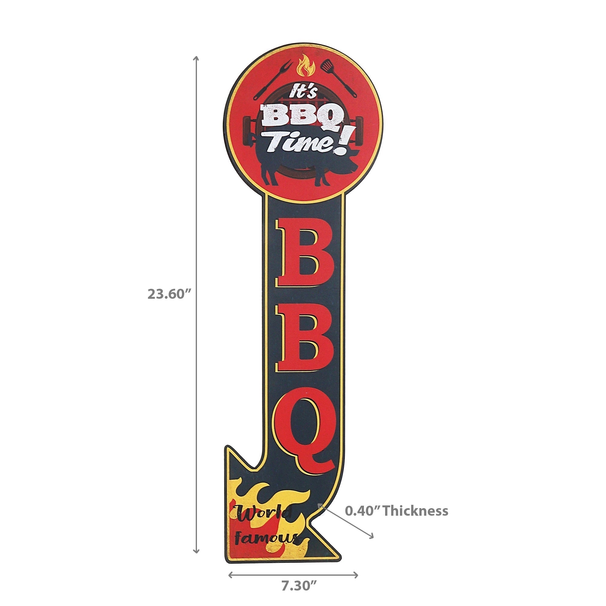 Metal Sign It's BBQ Time, Outdoor Wall Decor, Grill Area Accent