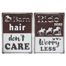 Embossed Iron Wall Hanging Barn Hair - Set of 2
