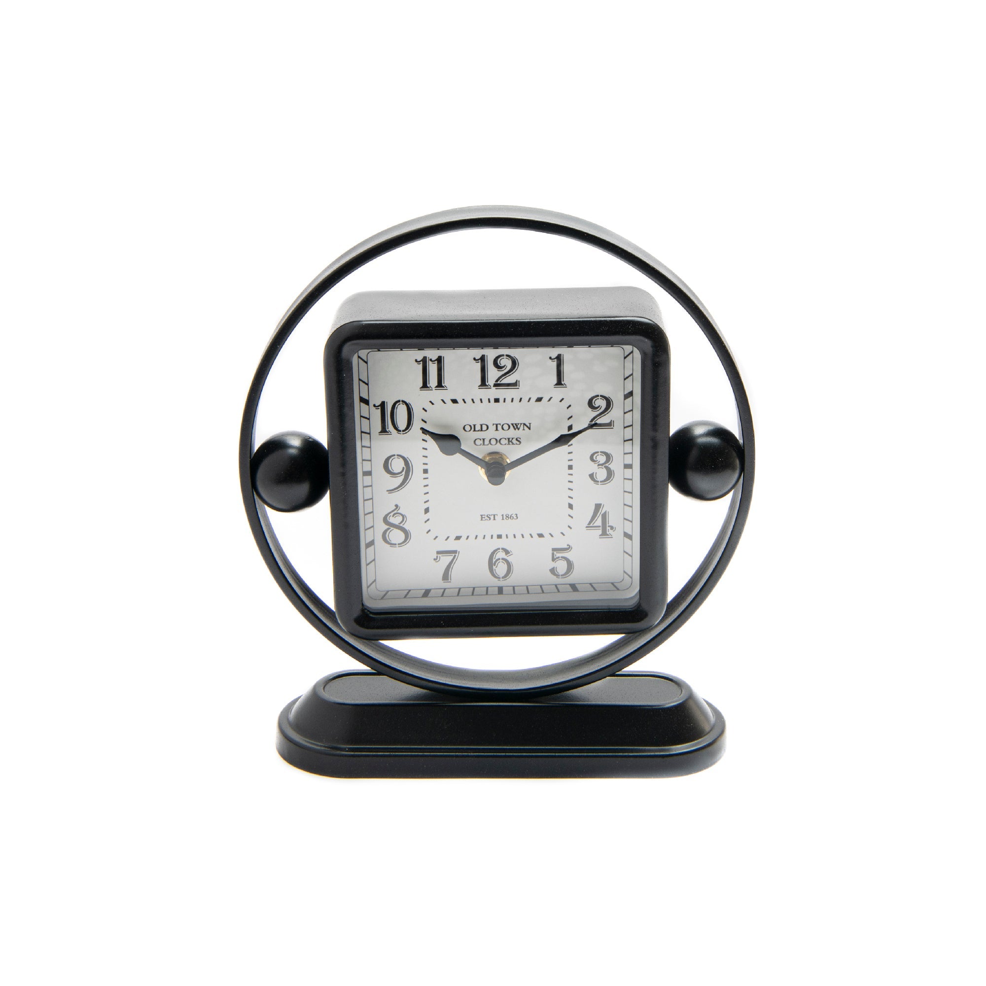 Vintage Old Town Square Style Iron Table Clock