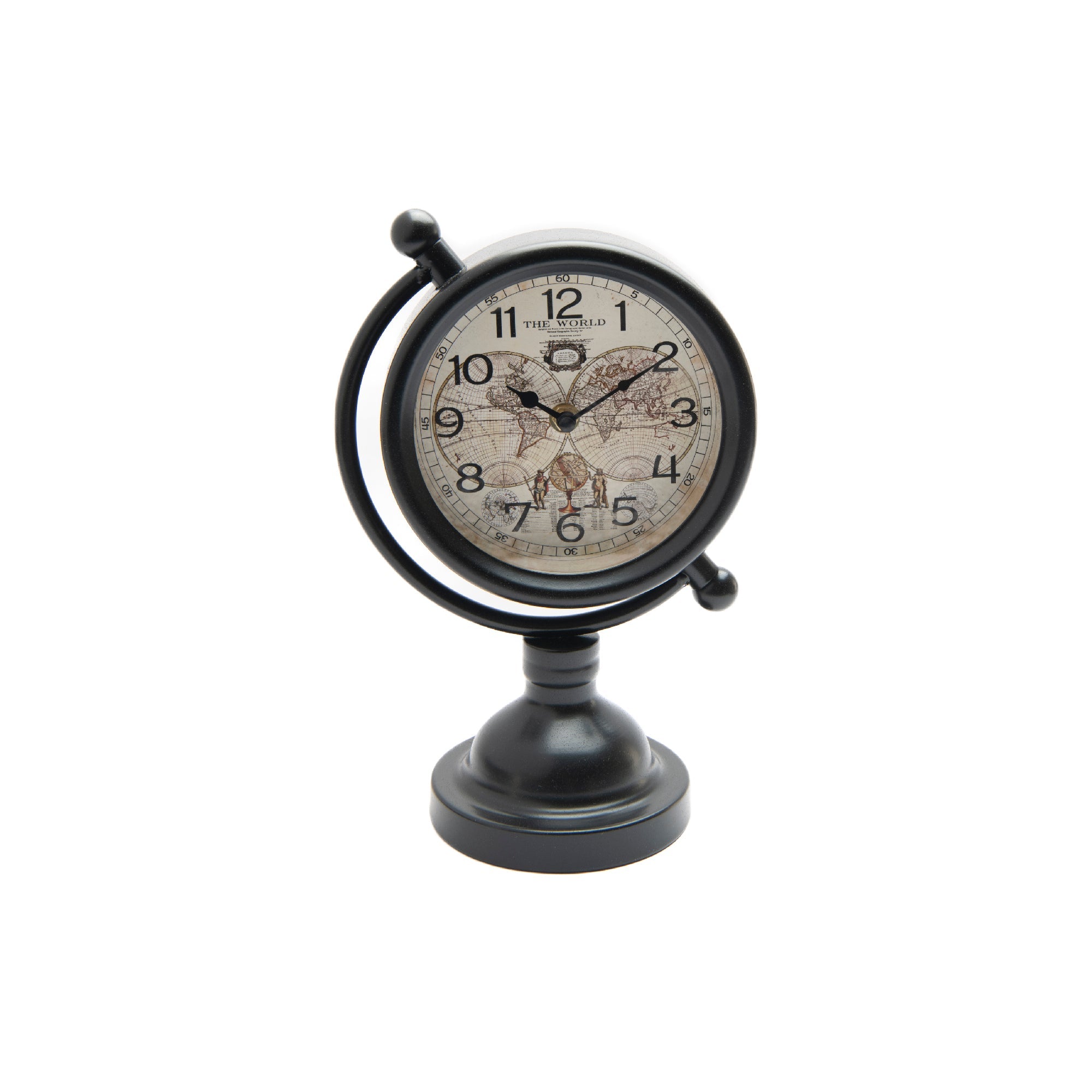 Classic Globe-Shaped Vintage Iron Table Clock