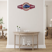 Embossed Metal Wall Sign Service Station, Vintage Wall Decor, Garage Accent