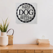 Embossed Round Metal Wall Sign For My Dog, Dog Lover Home Decor