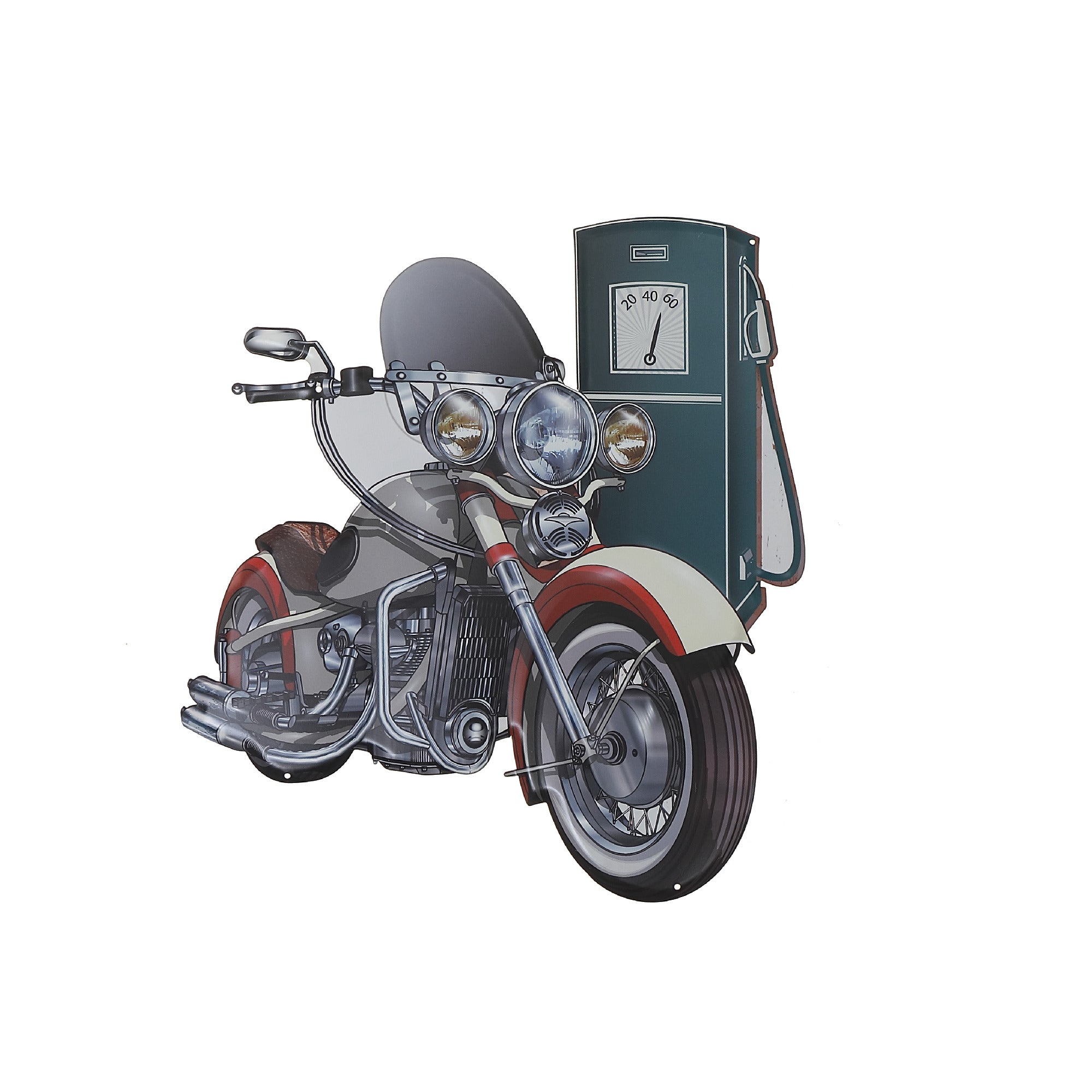 Embossed Metal Wall Sign Motorcycle, Embossed Motorcycle Metal Wall Decor, Vintage Garage Sign