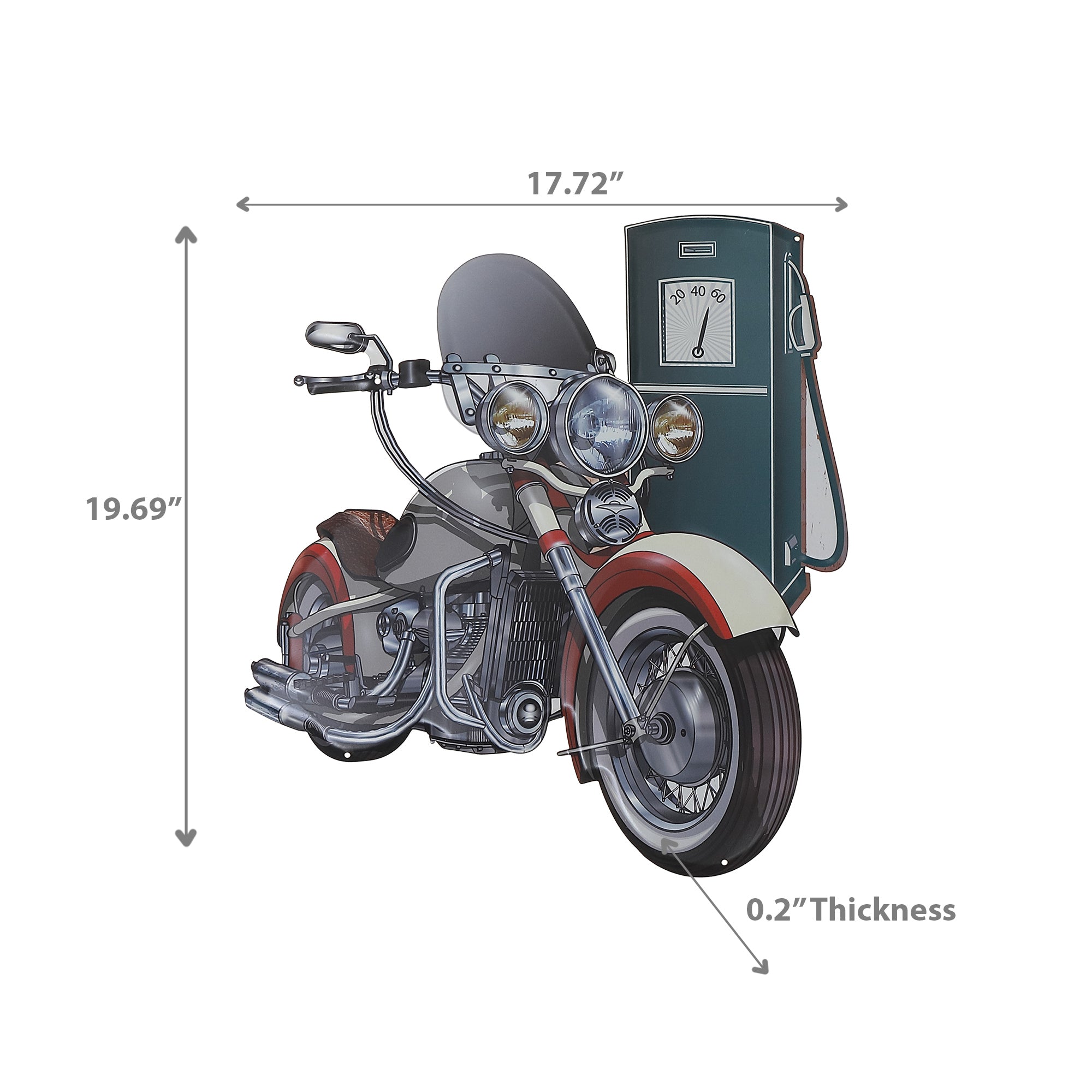 Embossed Metal Wall Sign Motorcycle, Embossed Motorcycle Metal Wall Decor, Vintage Garage Sign
