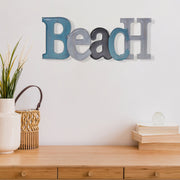 Embossed Metal Beach Wall Sign, Coastal Nautical Wall Decor