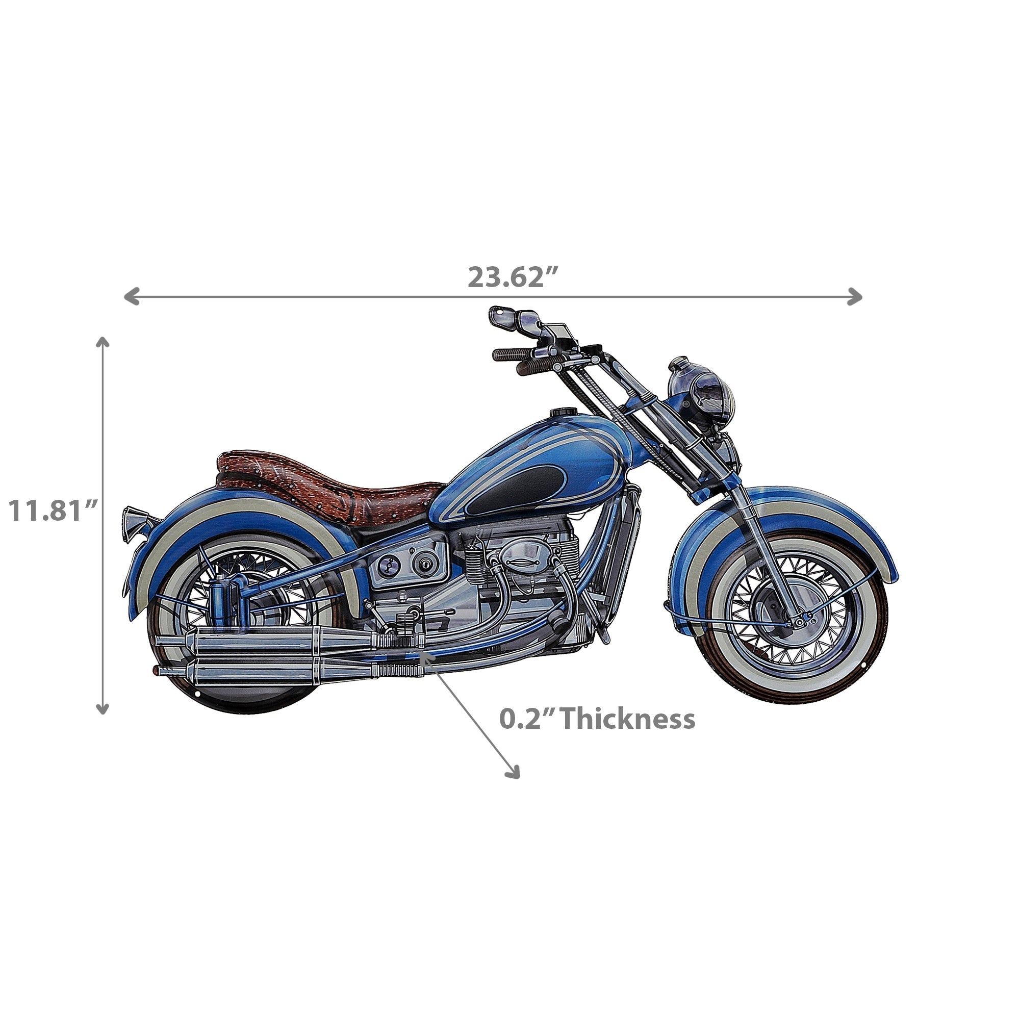 Embossed Metal Wall Sign Blue Motorcycle, Embossed Metal Wall Sign Blue Motorcycle, Vintage Garage Decor