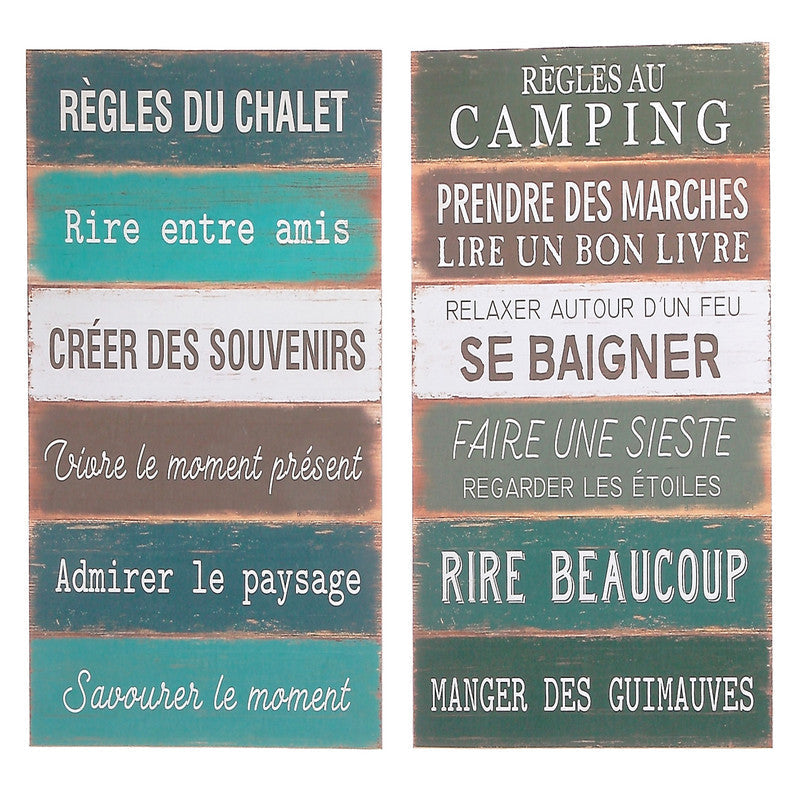 Wall Plaque (Regles Du Chalet/Au Camping) (Asstd)