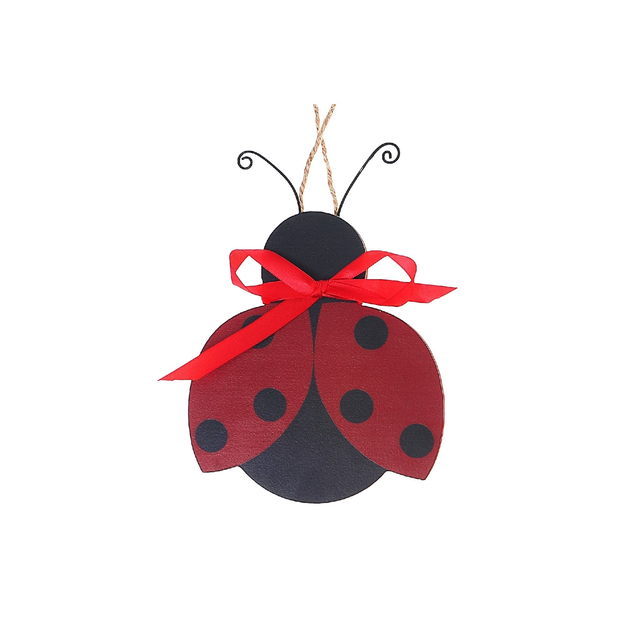 Wooden Ladybug Figurine Wall Hanger, Garden Wall Decor, Home Accent