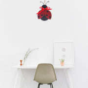 Wooden Ladybug Figurine Wall Hanger, Garden Wall Decor, Home Accent