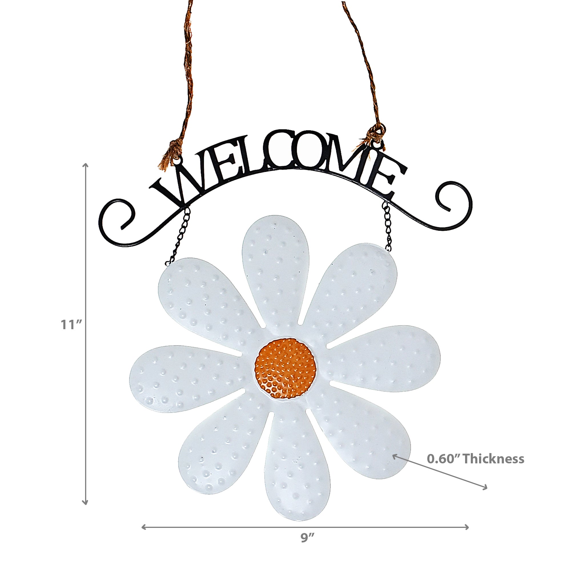 Welcome Daisy Hanger Wall Decor, Garden Wall Accent, Farmhouse Style