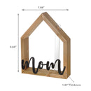 Wood House Shape With Metal Mom & Tube Bottle