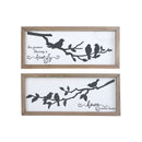 Framed Inspiration With 3D Birds On Branch - Set of 2