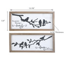 Framed Inspiration With 3D Birds On Branch - Set of 2
