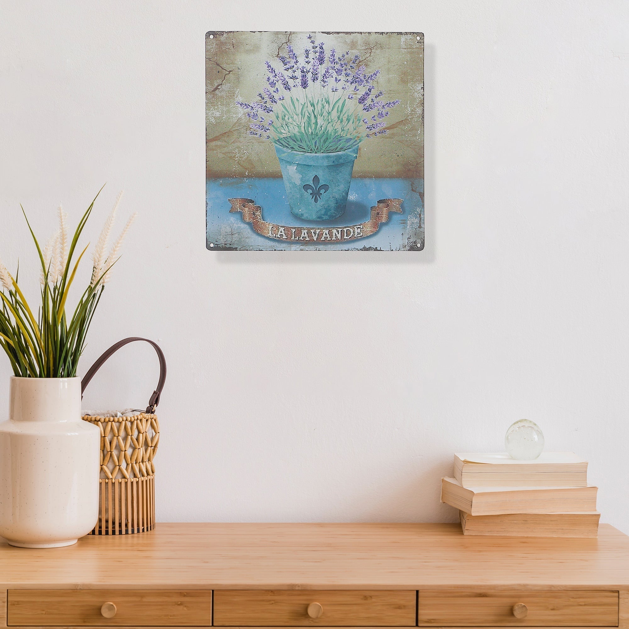Metal Wall Sign La Lavender, French Farmhouse Kitchen Wall Decor