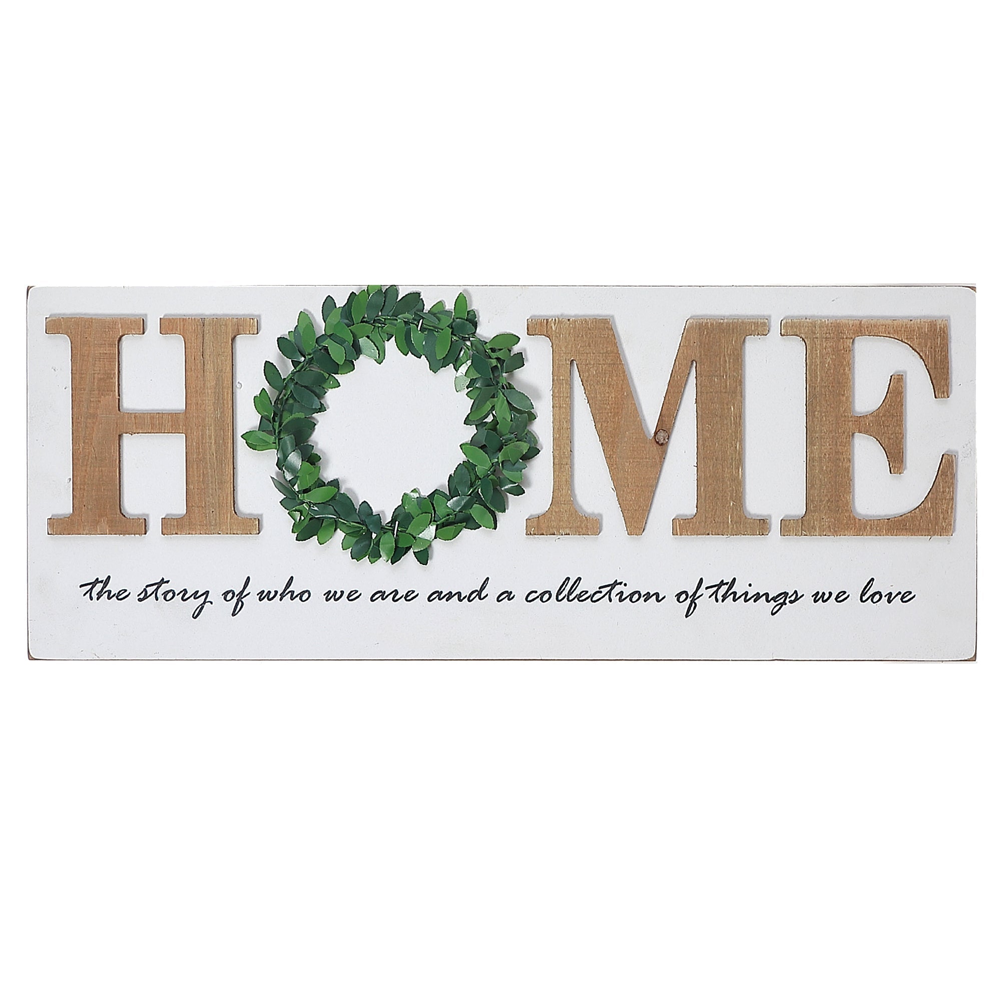 Three Dimensional Home And Garland Wall Sign, Rustic Farmhouse Wall Decor
