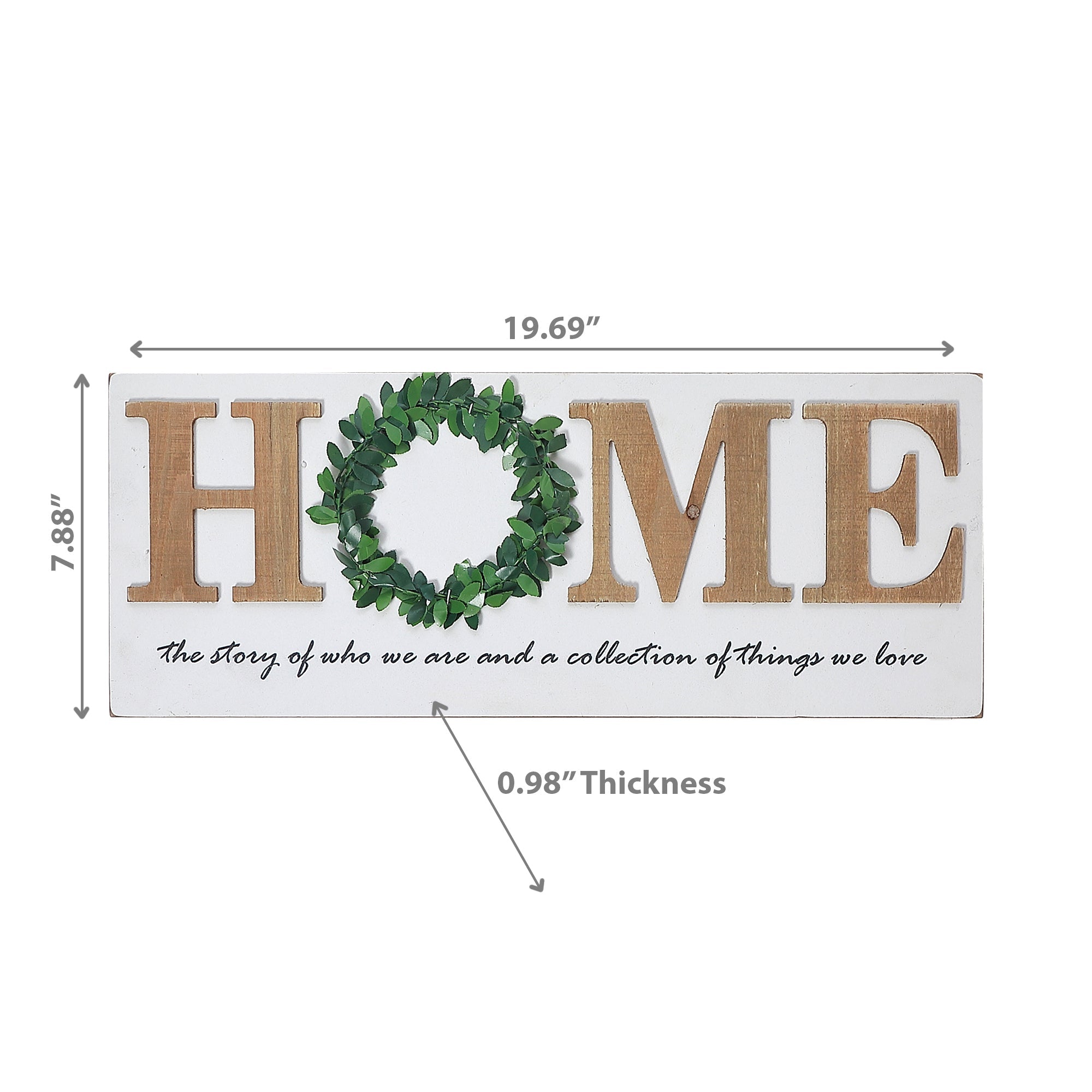 Three Dimensional Home And Garland Wall Sign, Rustic Farmhouse Wall Decor