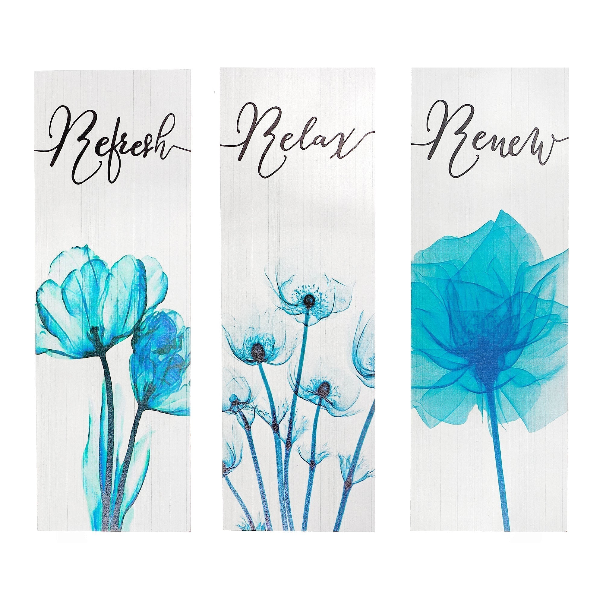 Relax Renew Refresh Bathroom Wall Signs Set Of 3, Spa Bathroom Decor