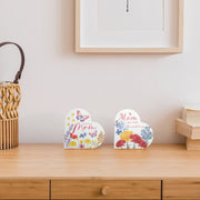 Assorted Wooden Heart-Shaped Decorative Pieces for Mom - Set of 2