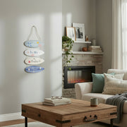 MDF Surfboard Chain Hanger “The Beach Is My Happy Place” - Set of 2