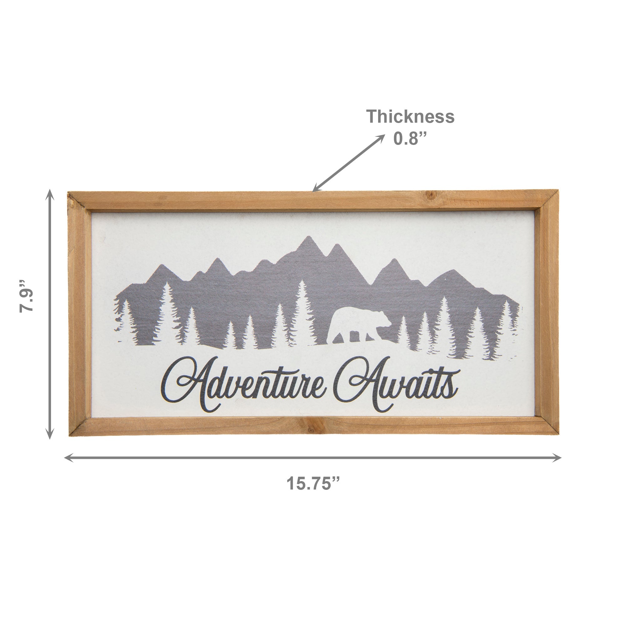 MDF Framed Wall Sign “Adventure Awaits” Motivational