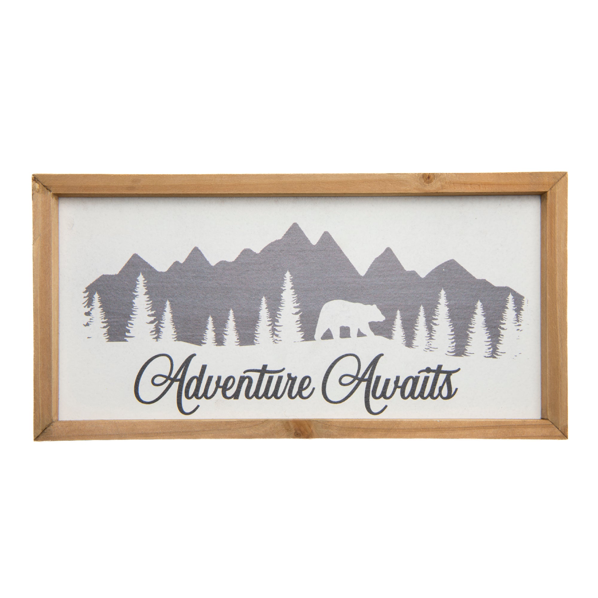 MDF Framed Wall Sign “Adventure Awaits” Motivational