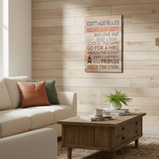 MDF Wall Sign Displaying “Cottage Rules”