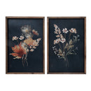 Framed Wooden Wall Sign Daisy Floral - Set of 2
