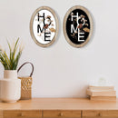 Oval Wooden Home Wall Sign - Set of 2