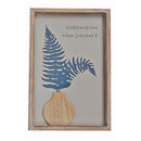 Framed Wooden Wall Sign With 3D Vase Kindness Grows