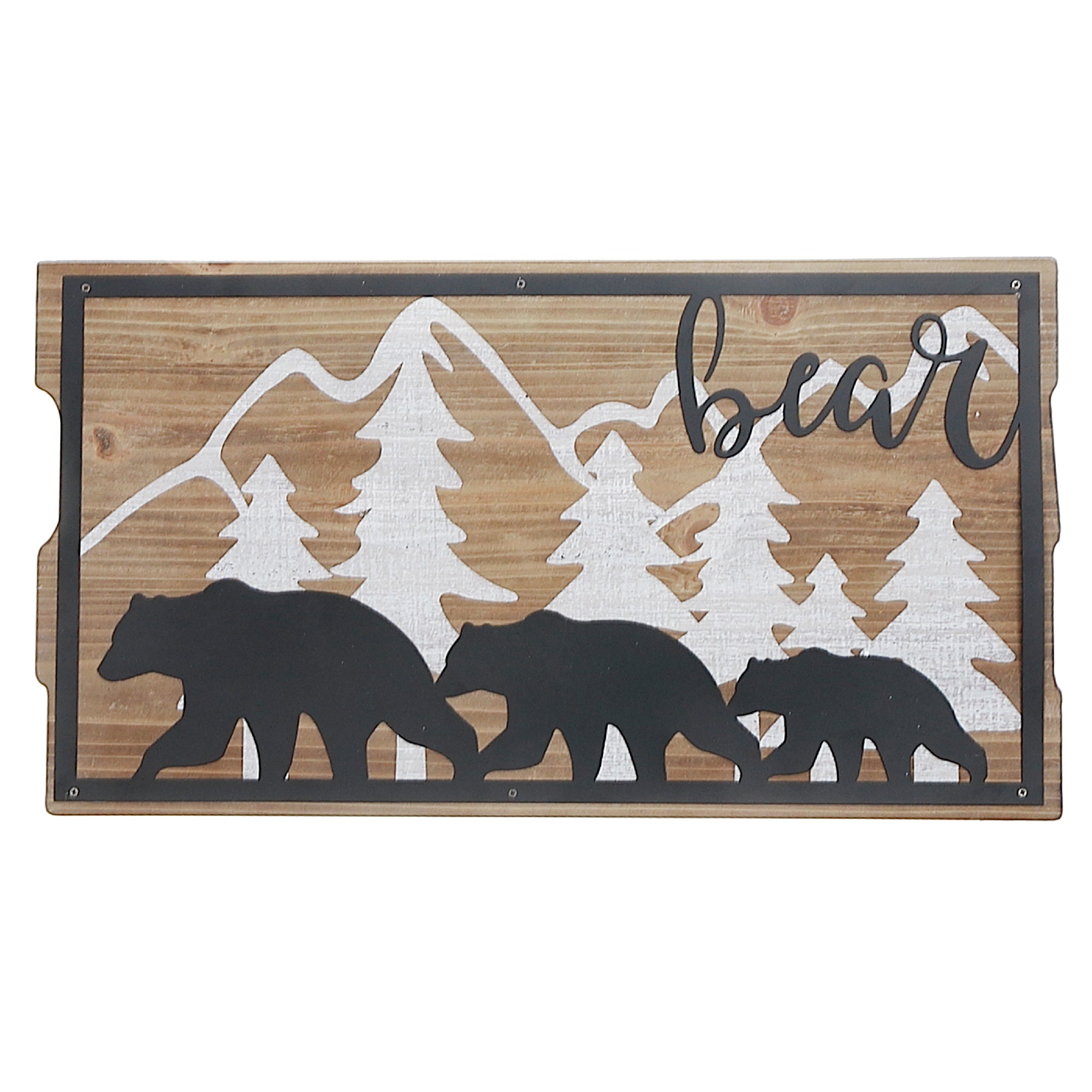 Wood And Metal Forest Wall Sign, Wood And Metal Forest Wall Art, Rustic Nature Decor