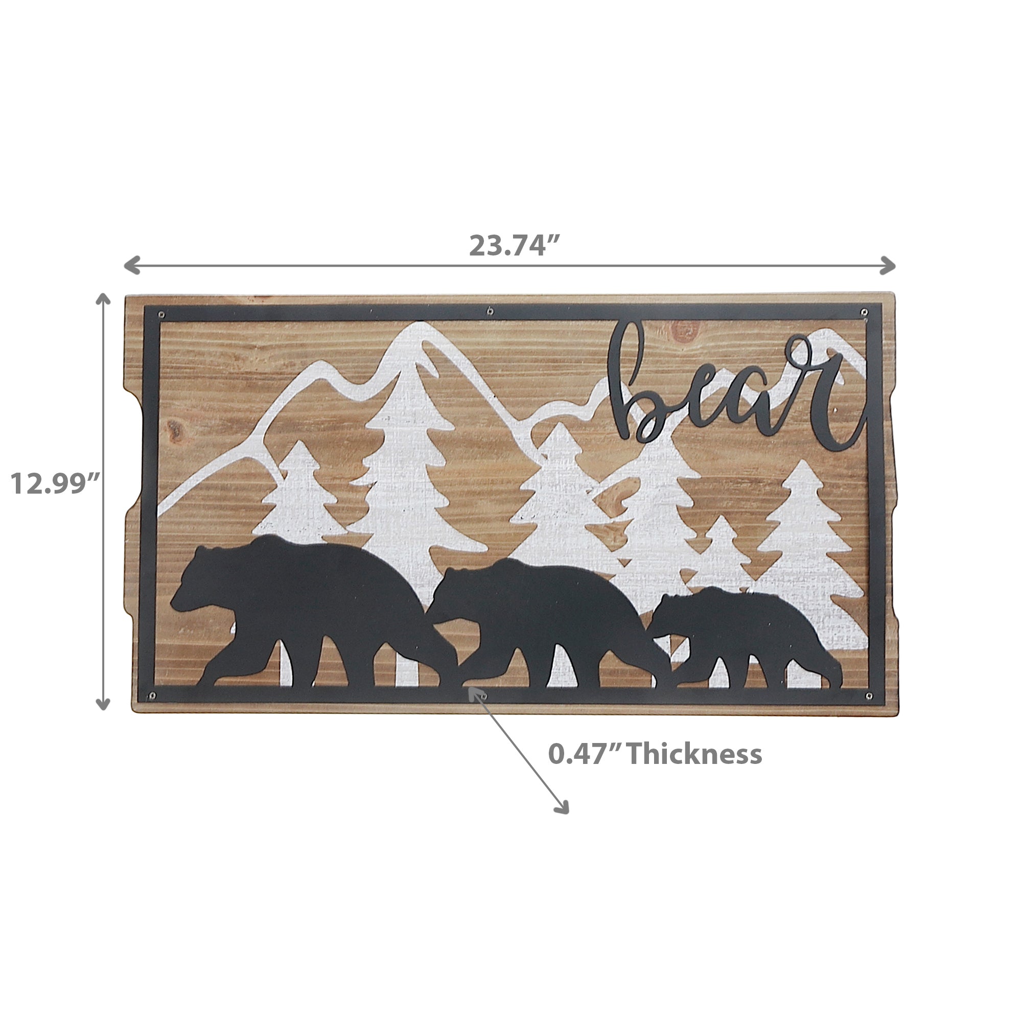 Wood And Metal Forest Wall Sign, Wood And Metal Forest Wall Art, Rustic Nature Decor