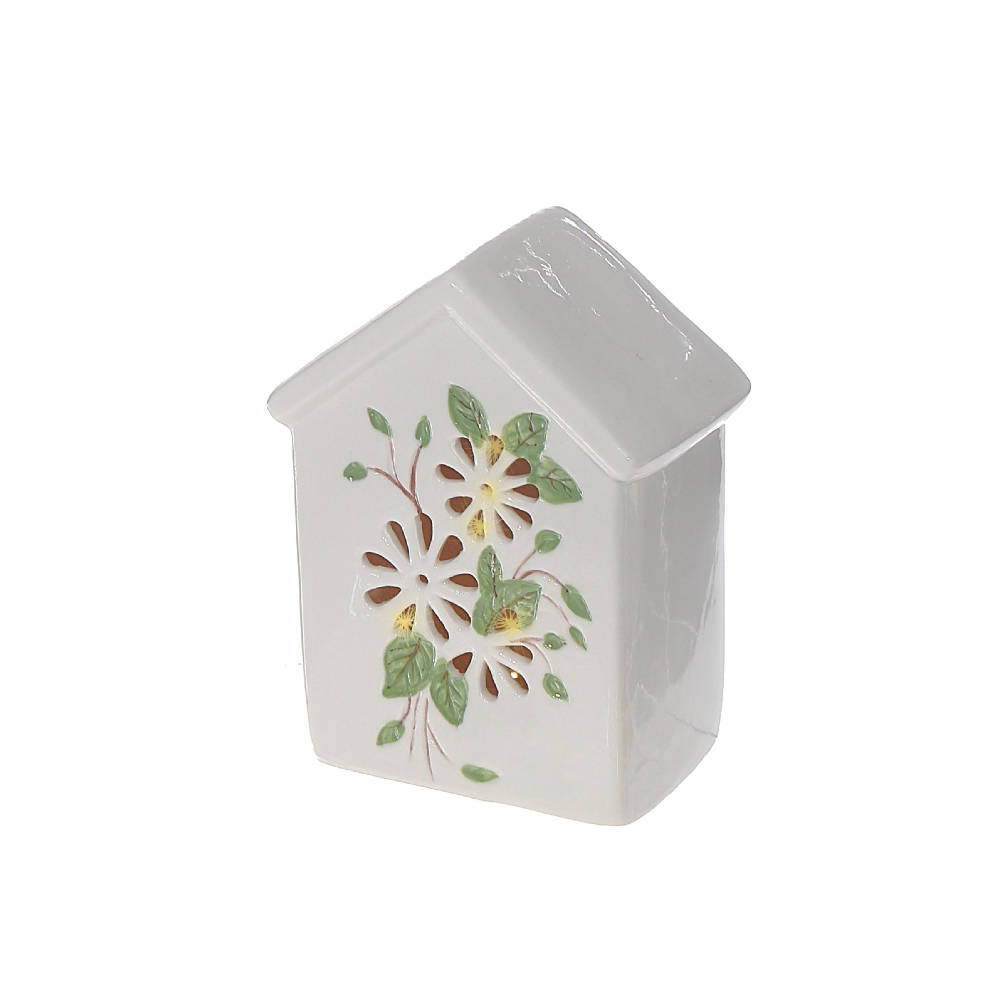 LED Ceramic Floral House, Decorative Lighted Home Accent, Tabletop Ambient Lighting