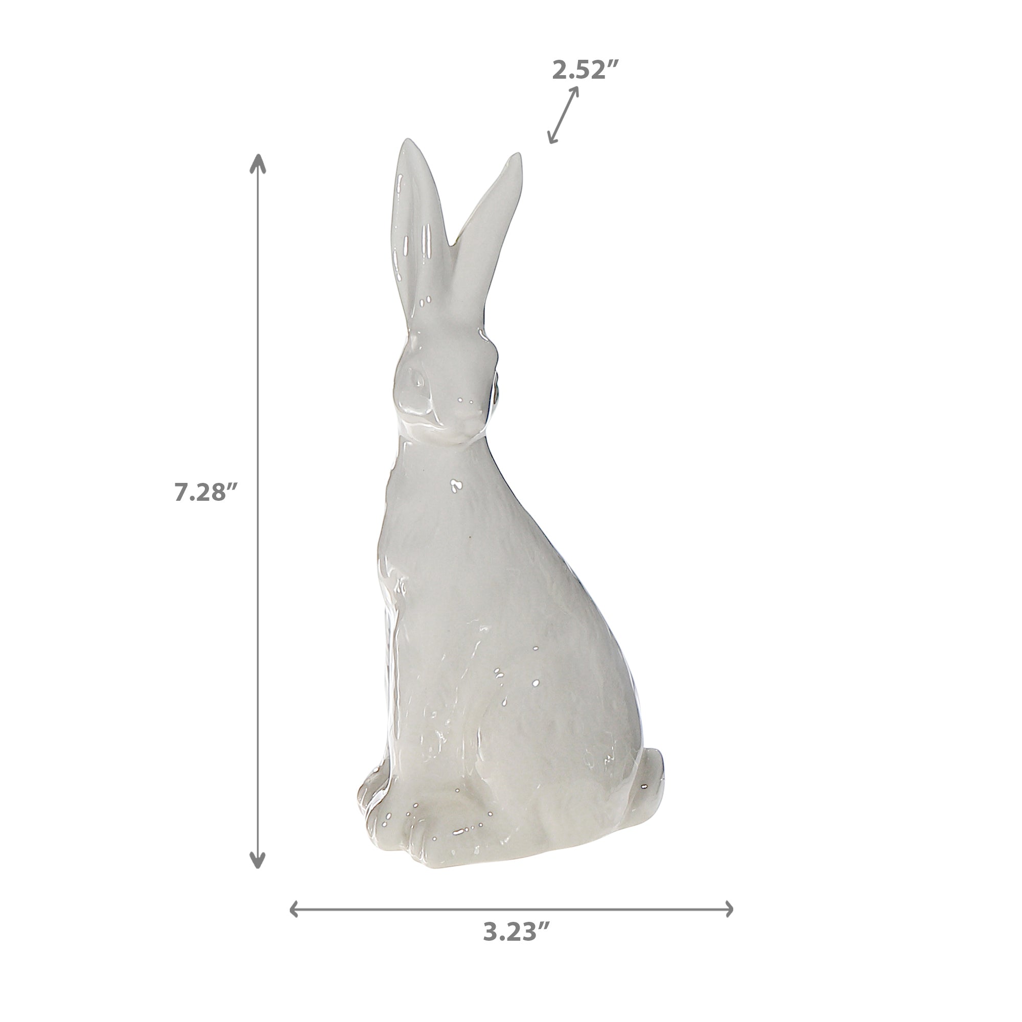 Ceramic Decorative Rabbit 7.28", Ceramic Rabbit Figurine 7.28 Inch, Decorative Bunny Statue, Spring Home Accent, Easter Decor