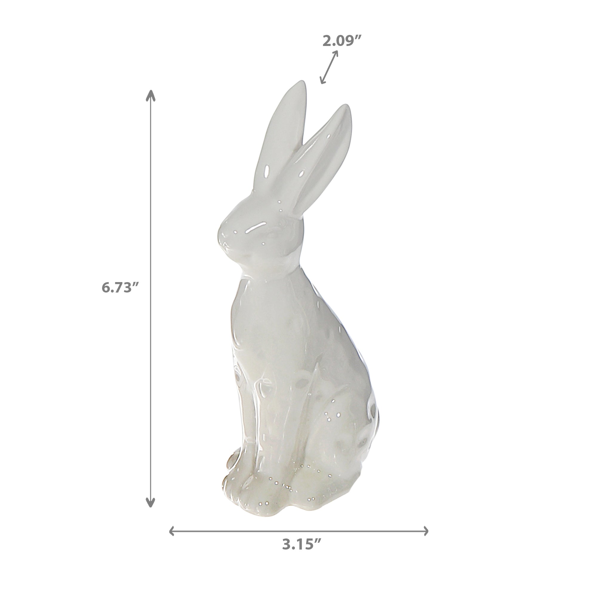 Ceramic Decorative Rabbit 6.73", Ceramic Rabbit Figurine 6.73 Inch, Spring Home Decor, Easter Bunny Ornament, Tabletop Accent