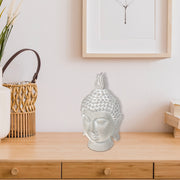 Outdoor Garden Buddha Head Figurine Small, Small Buddha Head Garden Statue, Outdoor Meditation Decor, Zen Yard Ornament, Spiritual Patio Accent