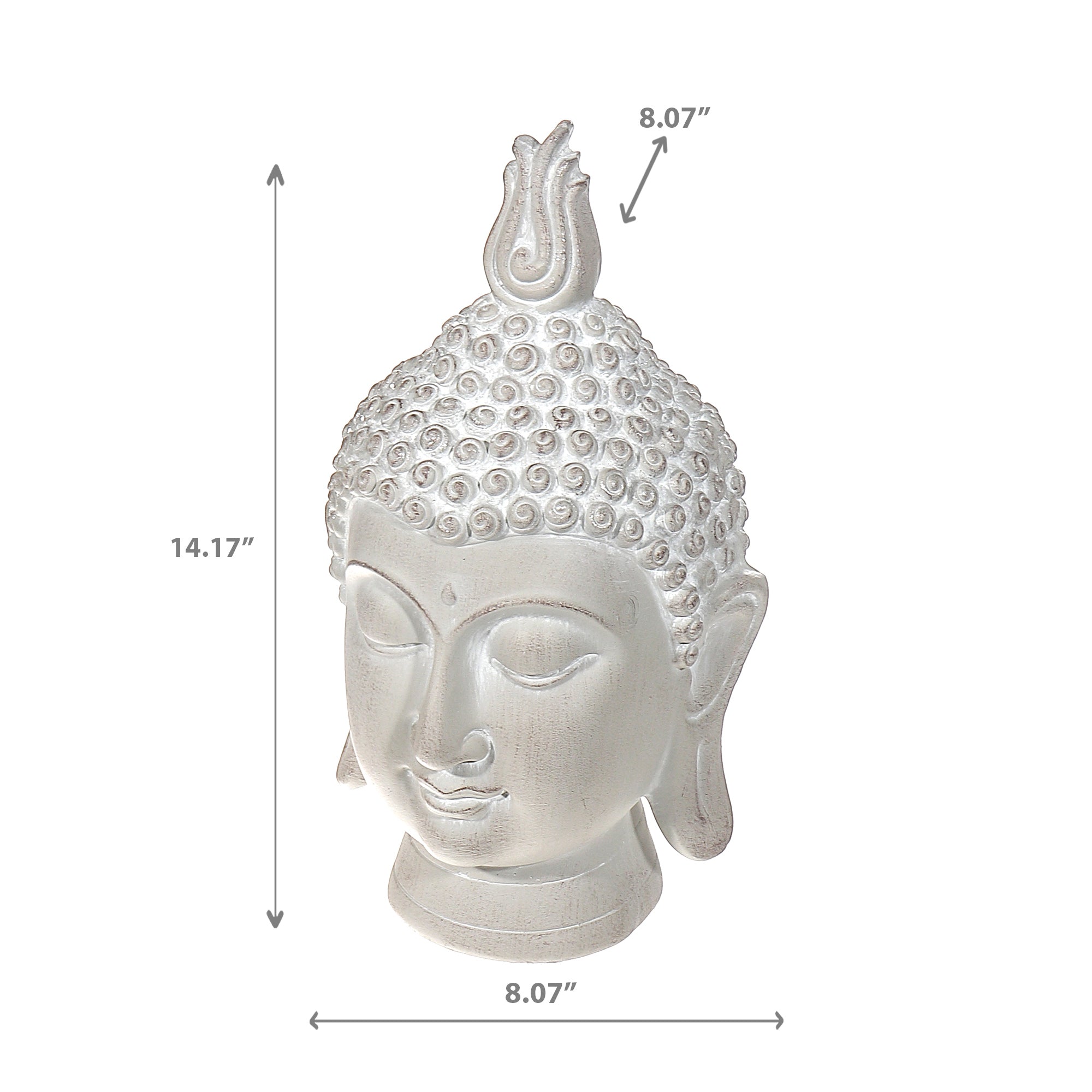 Outdoor Garden Buddha Head Figurine Small, Small Buddha Head Garden Statue, Outdoor Meditation Decor, Zen Yard Ornament, Spiritual Patio Accent