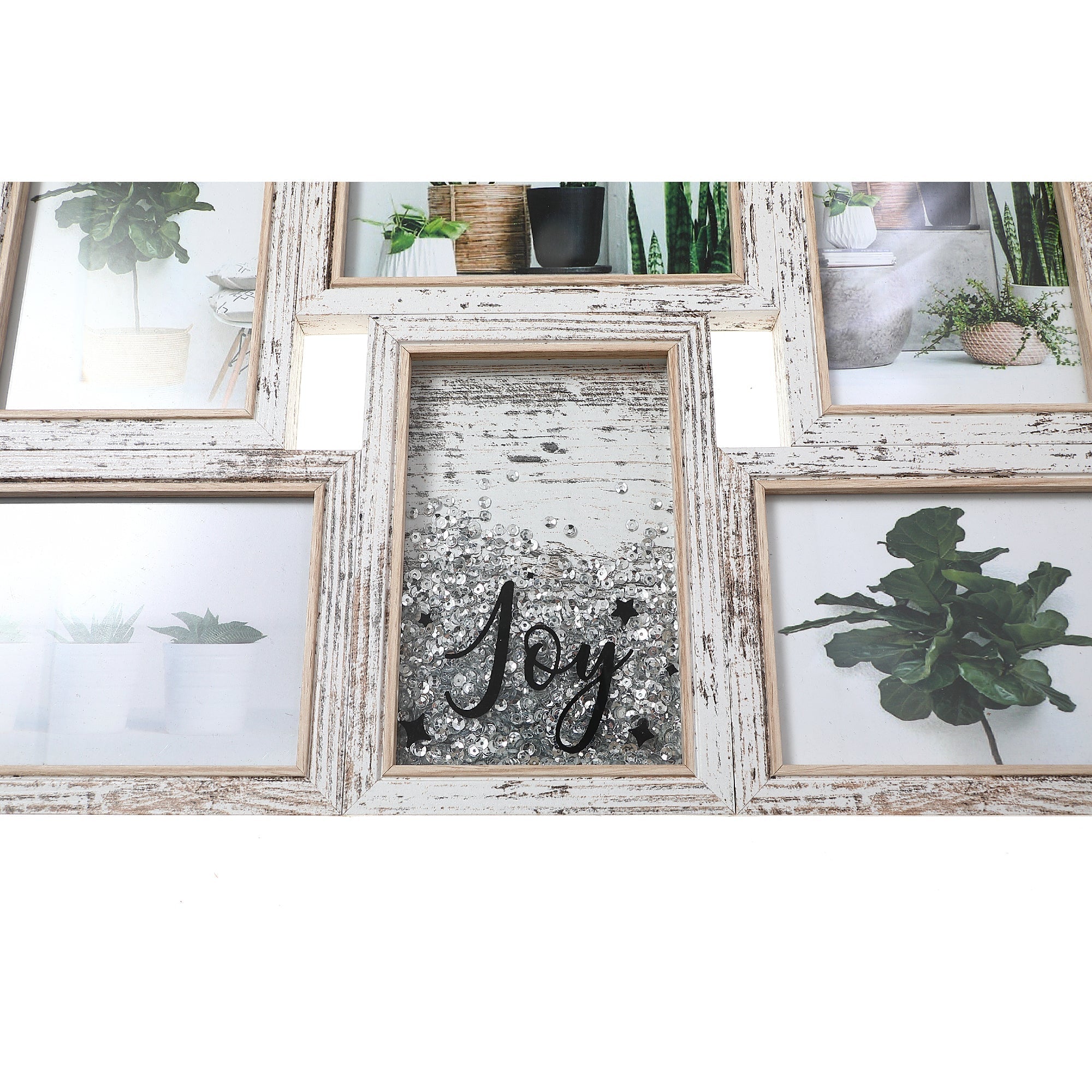 MDF Collage Photo Frame With Sequin 6 Opening 4 X 6 Decorative Wall Frame