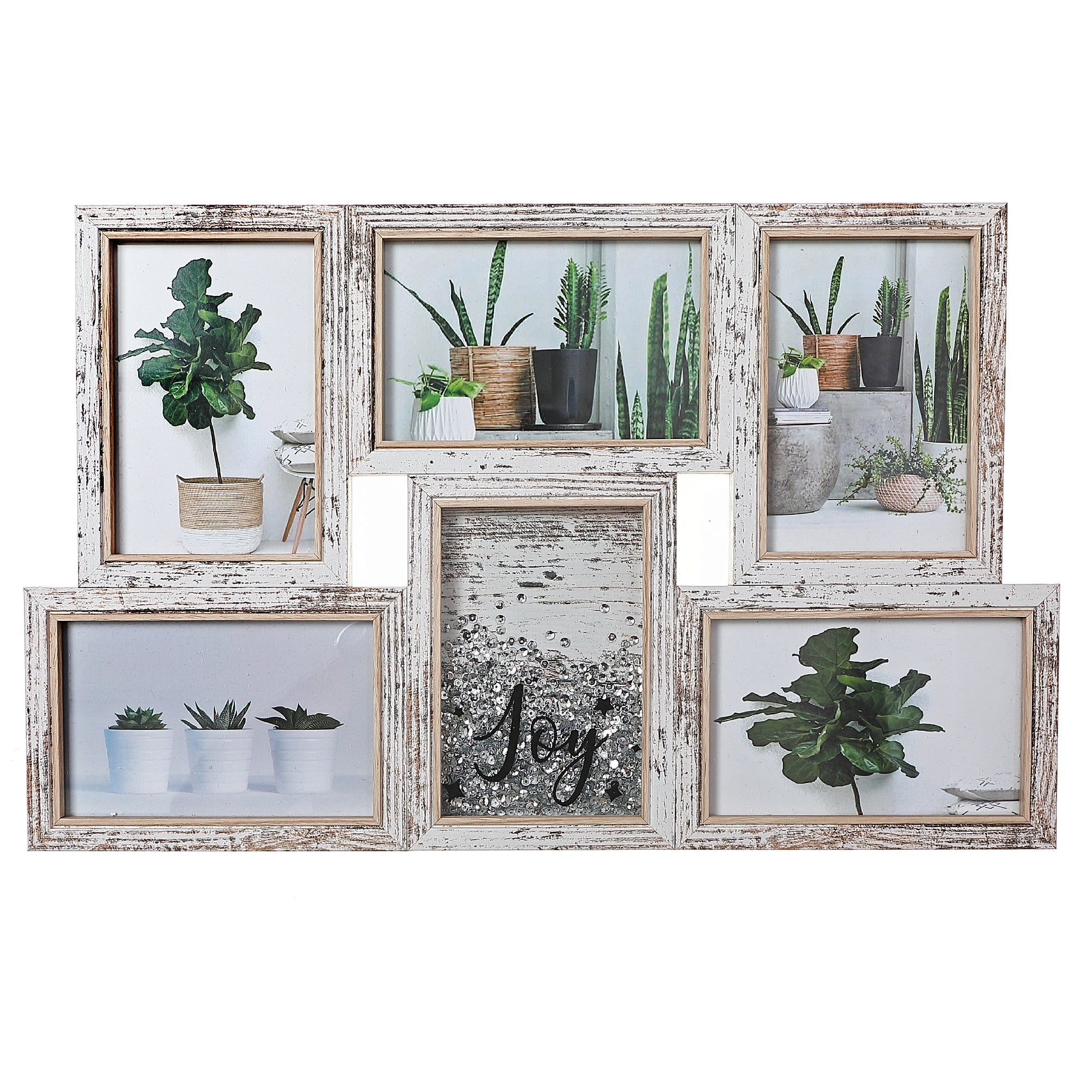 MDF Collage Photo Frame With Sequin 6 Opening 4 X 6 Decorative Wall Frame